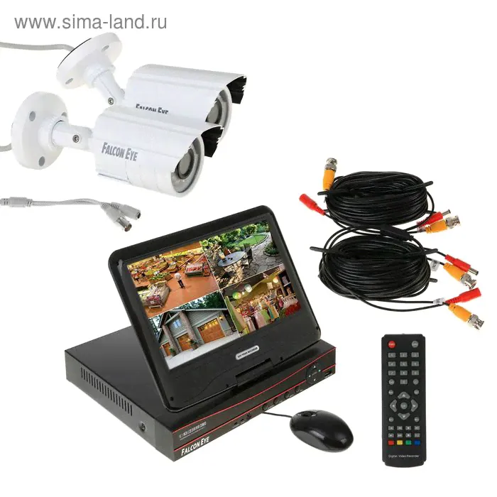 Комплект видеонаблюдения Falcon Eye FE-1104COMBO KIT Light, AHD, 2 уличных камеры